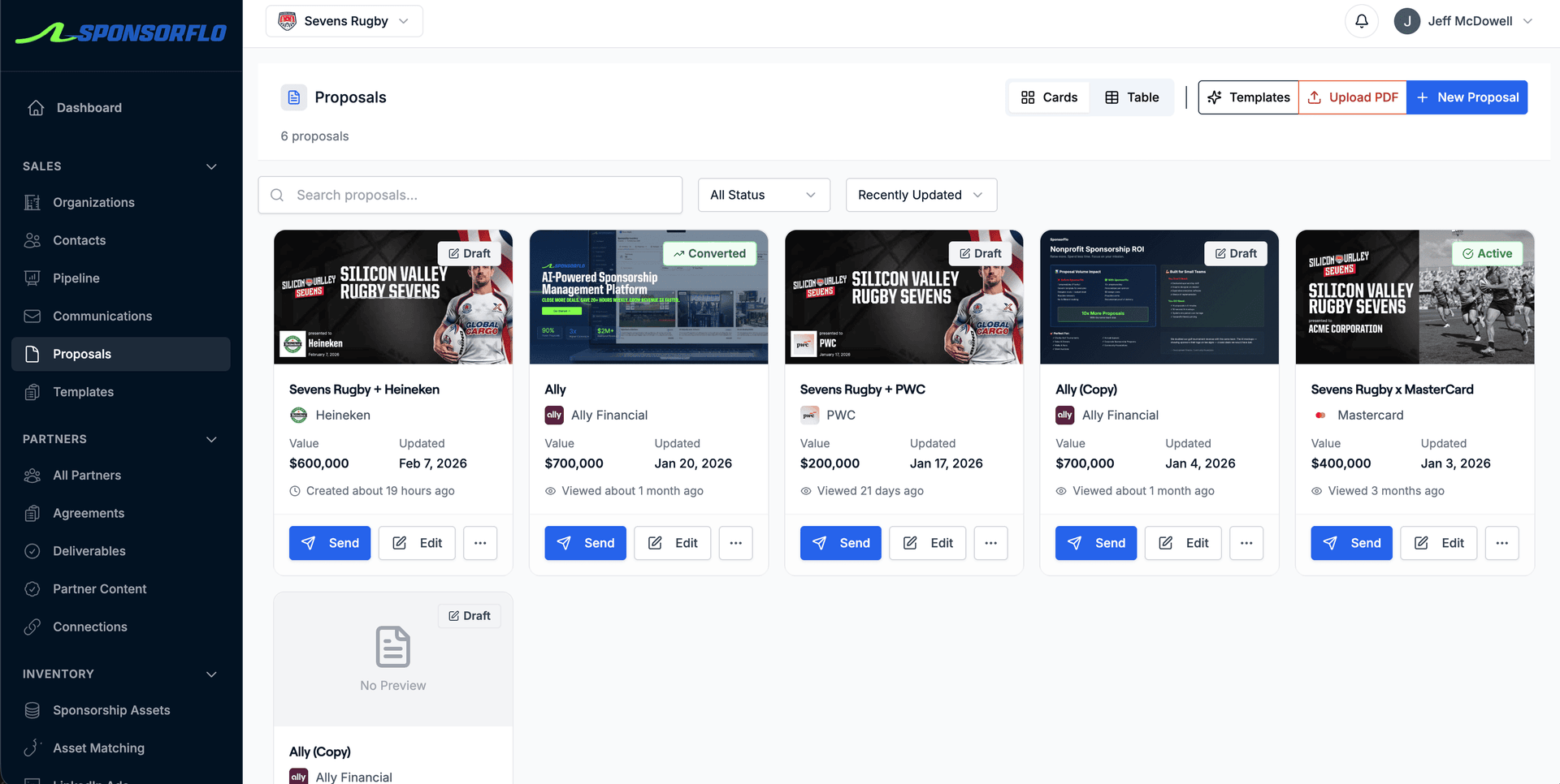 SponsorFlo AI Pitch Deck Builder with data-driven templates and automated content generation